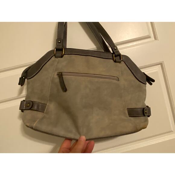B.O.C. Born Concepts Womens Gray Buckle Shoulder Handbag Purse Medium 100622 - Picture 5 of 10